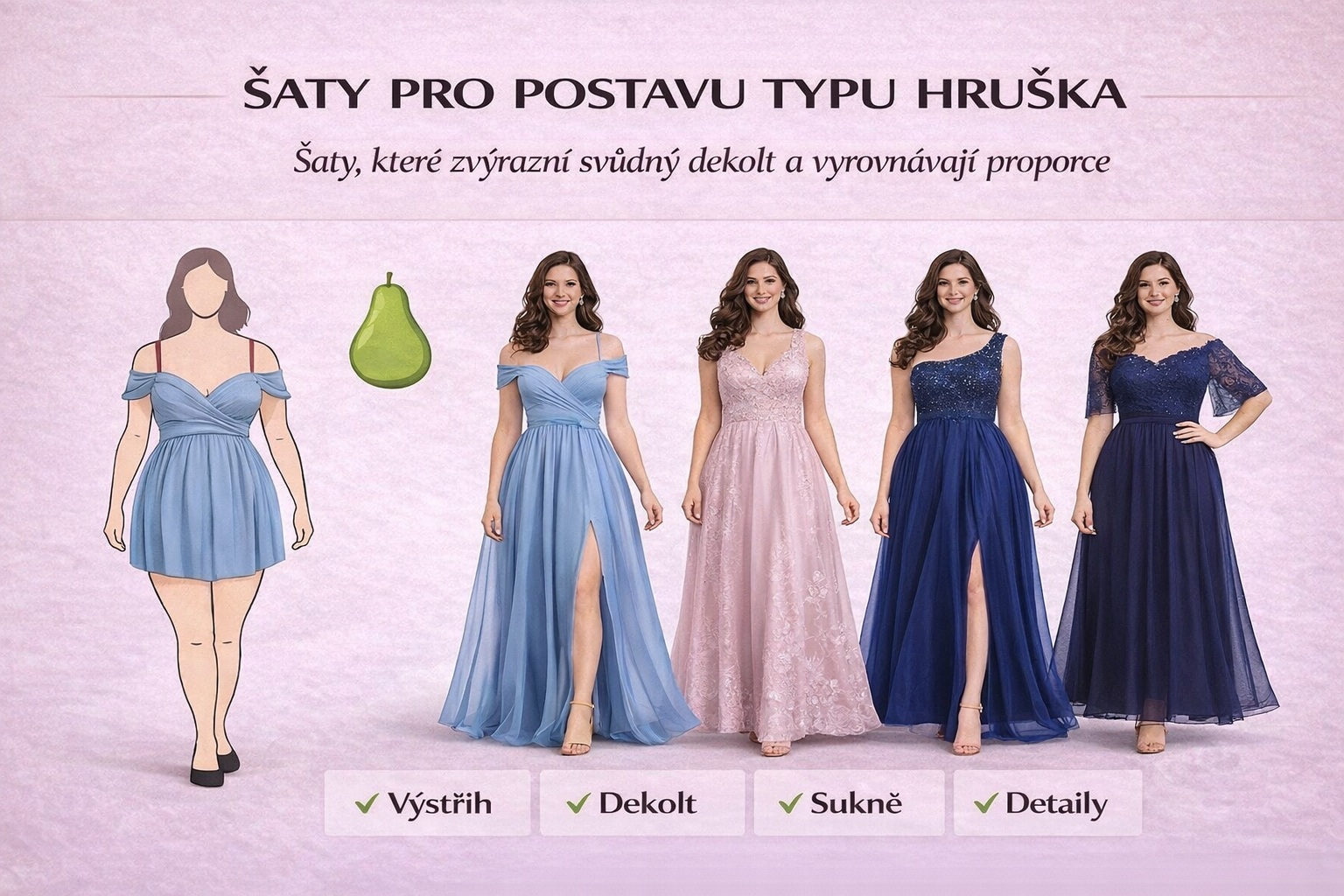 Šaty pro postavu typu hruška